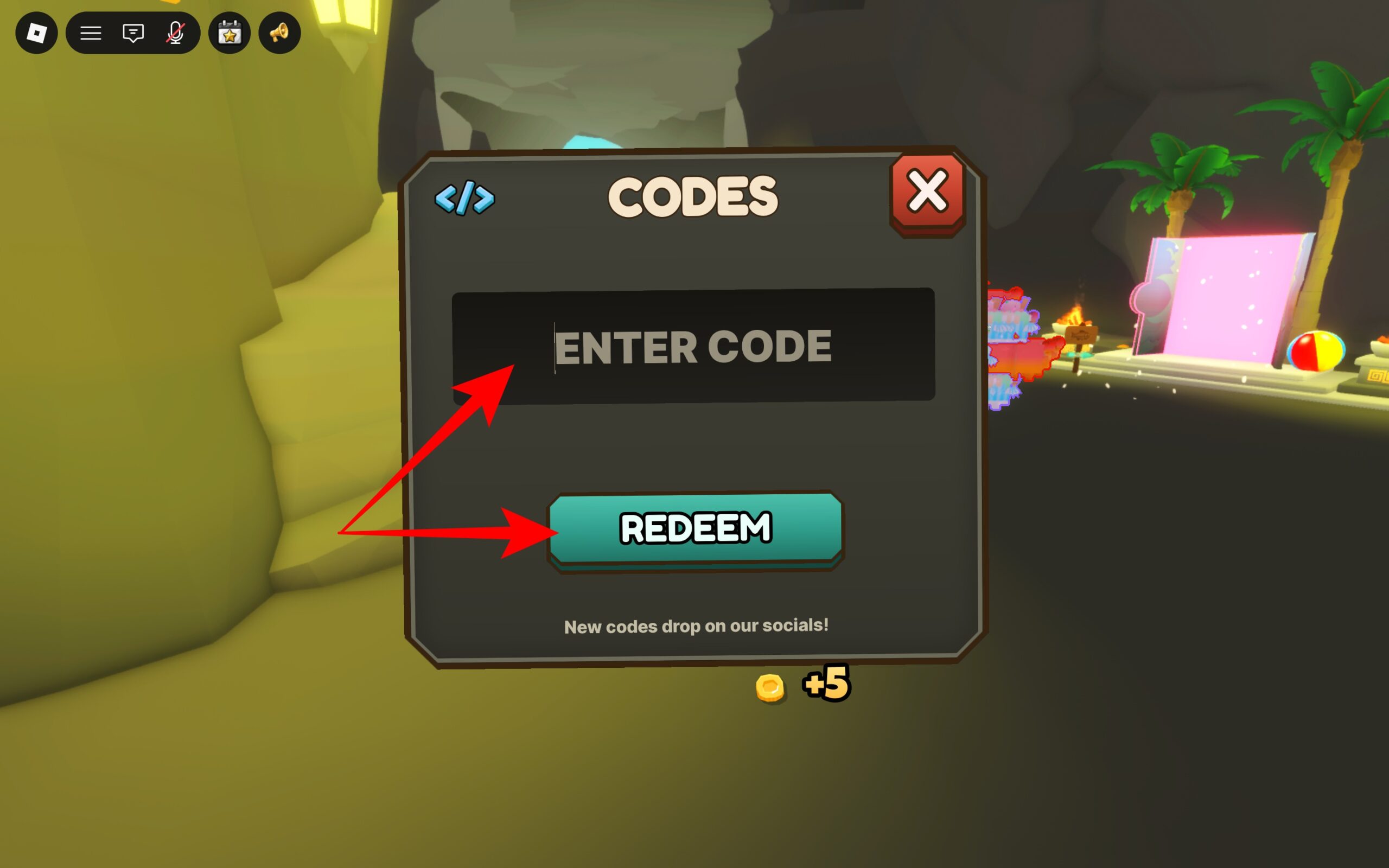 Enter code and collect the reward
