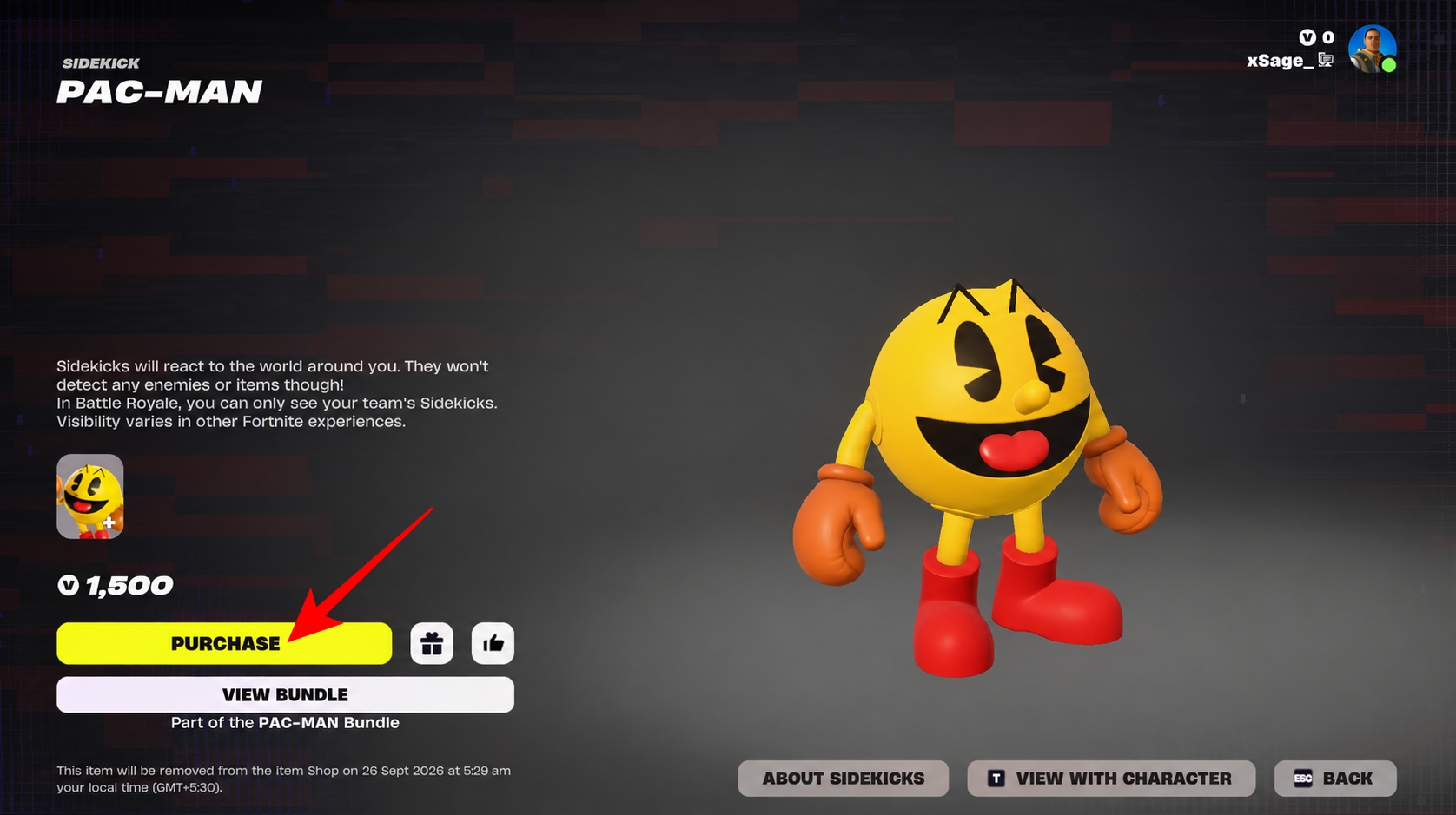 How to get Pac-Man sidekick in Fortnite – iGeeksBlog Hold the purchase button to buy