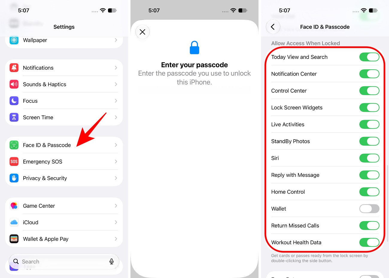 Turn off Lock Screen access to sensitive features