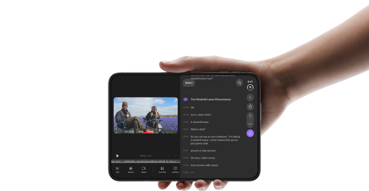 Apple A20 Pro: Everything You Need to Know About the New iPhone Chip – iGeeksBlog iPhone Duo showing video editing and a transcript workflow