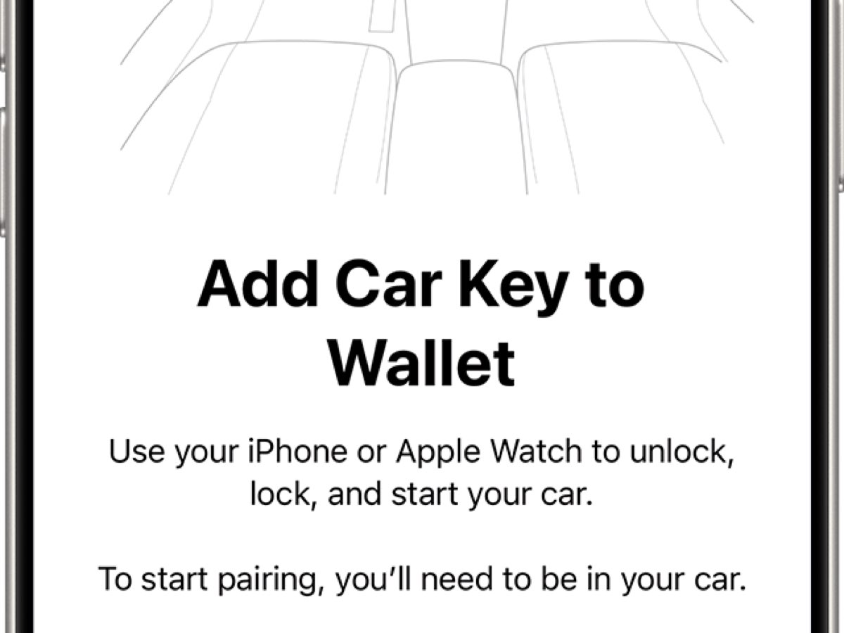 Apple Car Key code hints at support for Lincoln, Freelander, and Lucid β iGeeksBlog Apple Car Key setup screen explaining how to add a car key to Wallet.