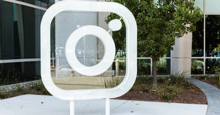 Instagram logo at Meta headquarters