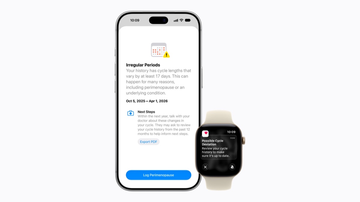 iOS 27.2 beta 1 adds a redesigned Health app, FaceTime Dual Capture, and an EU privacy update β iGeeksBlog Apple's Health app showing an irregular-periods notification on iPhone and Apple Watch