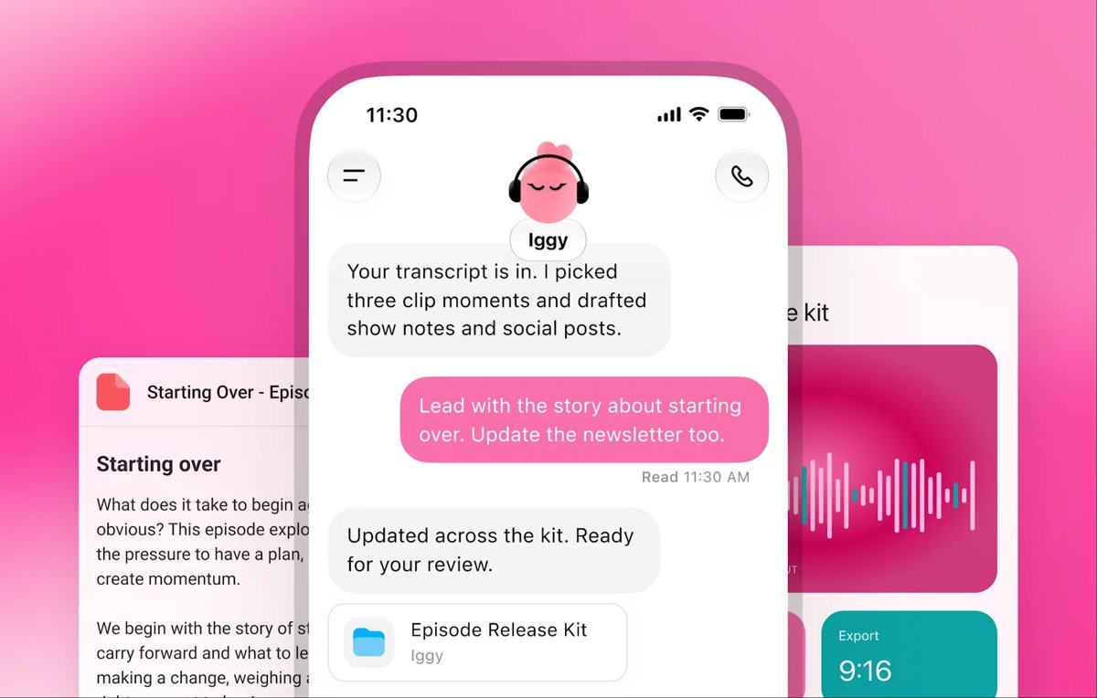 OpenAI launches Dots, always-on AI agents in ChatGPT – iGeeksBlog OpenAI Dots demo showing Iggy preparing show notes and social posts from a transcript