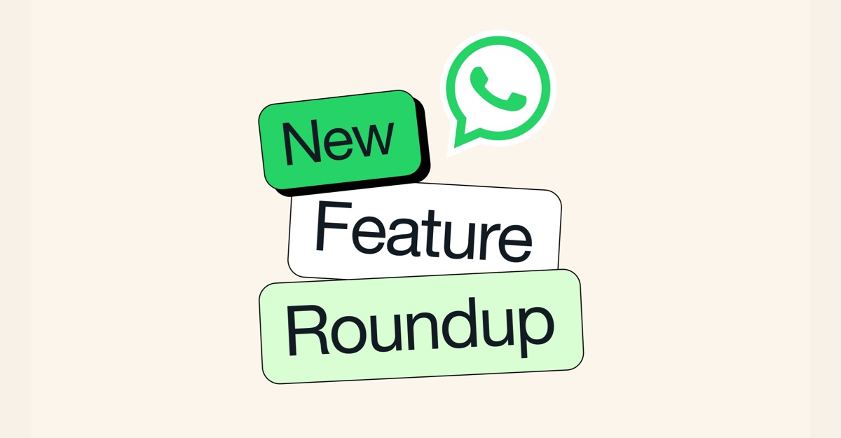 WhatsApp logo on Meta's official new feature roundup graphic