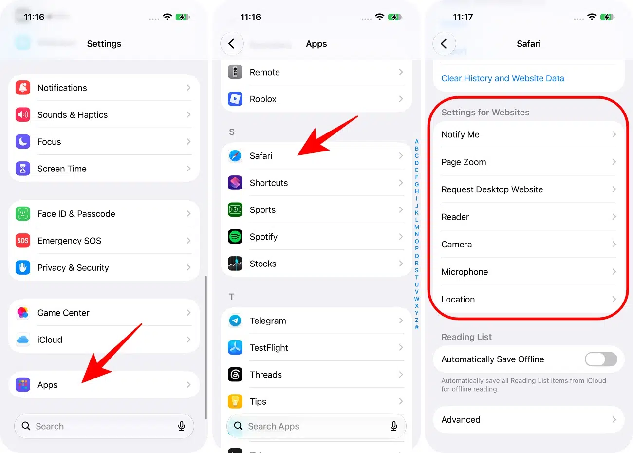 Access website settings in Safari in iOS 27