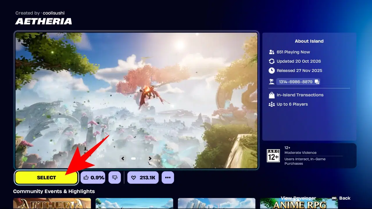 Aetheria Fortnite map: Code, how to play, and beginner tips Aetheria Map Page Fortnite