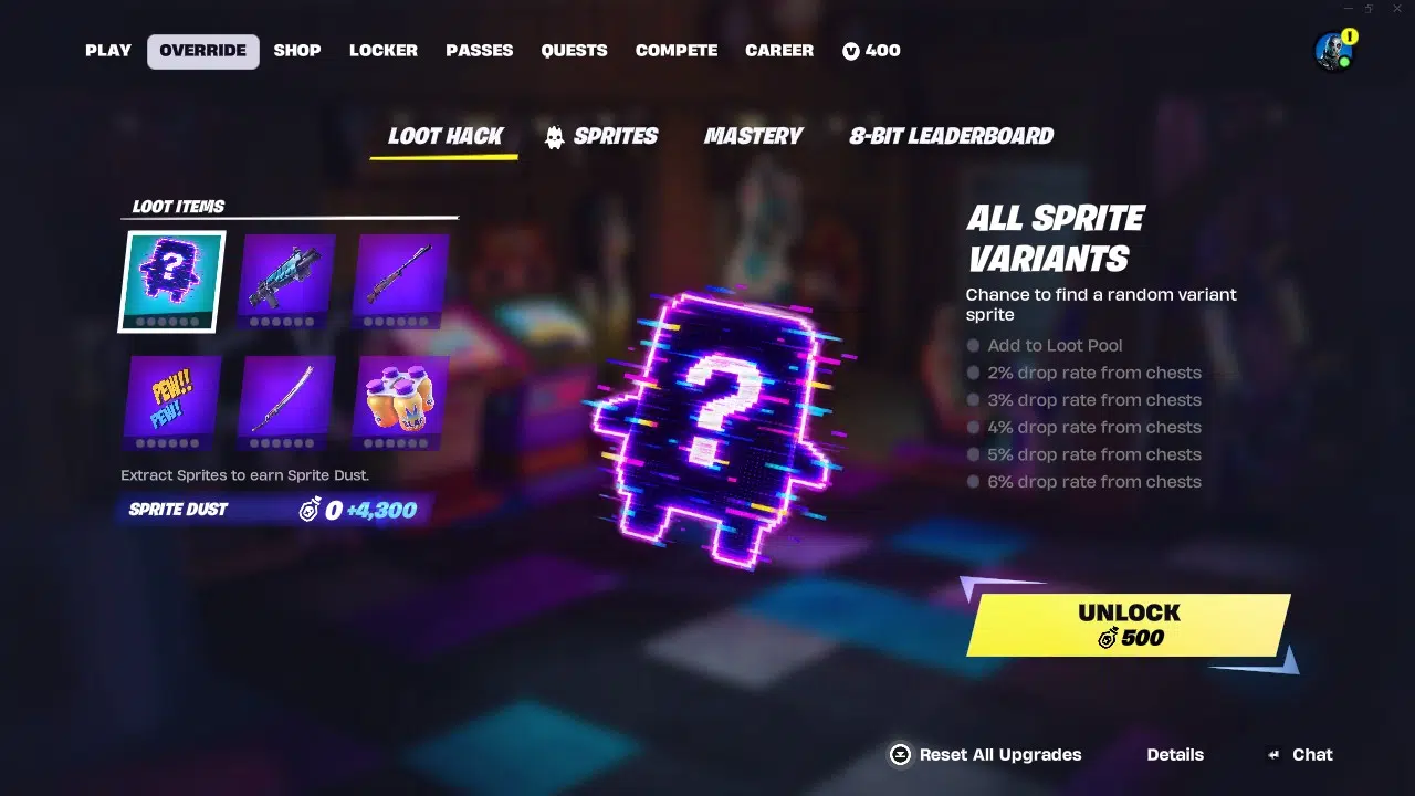 All Sprite Variants Loot Hack Fortnite