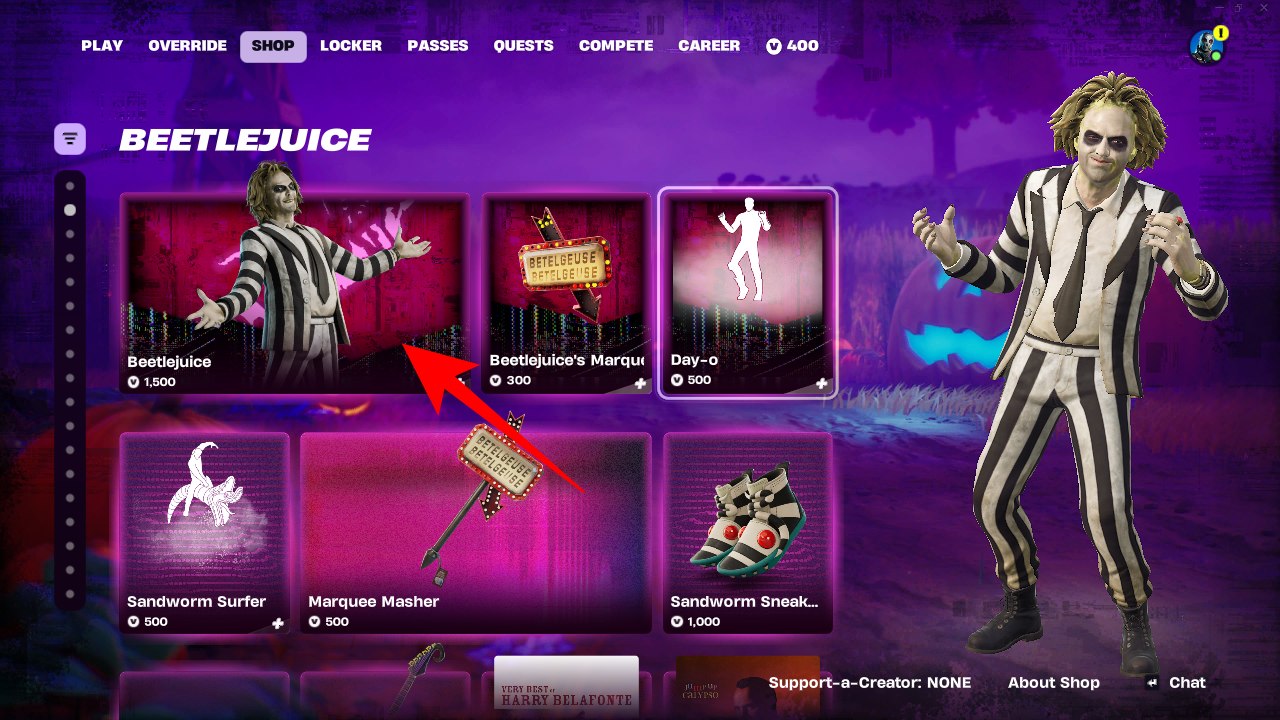 Beetlejuice Fortnite skin: Price, bundle and every item Beetlejuice Section Fortnite