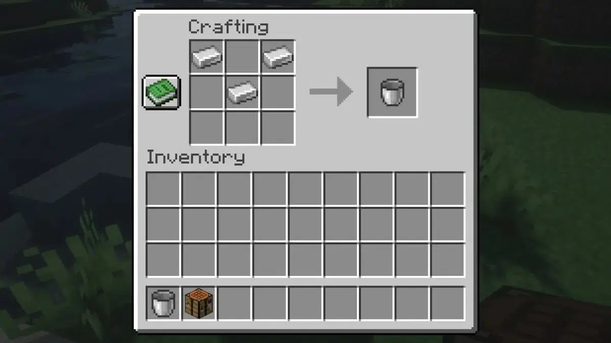 Bucket Crafting in Minecraft