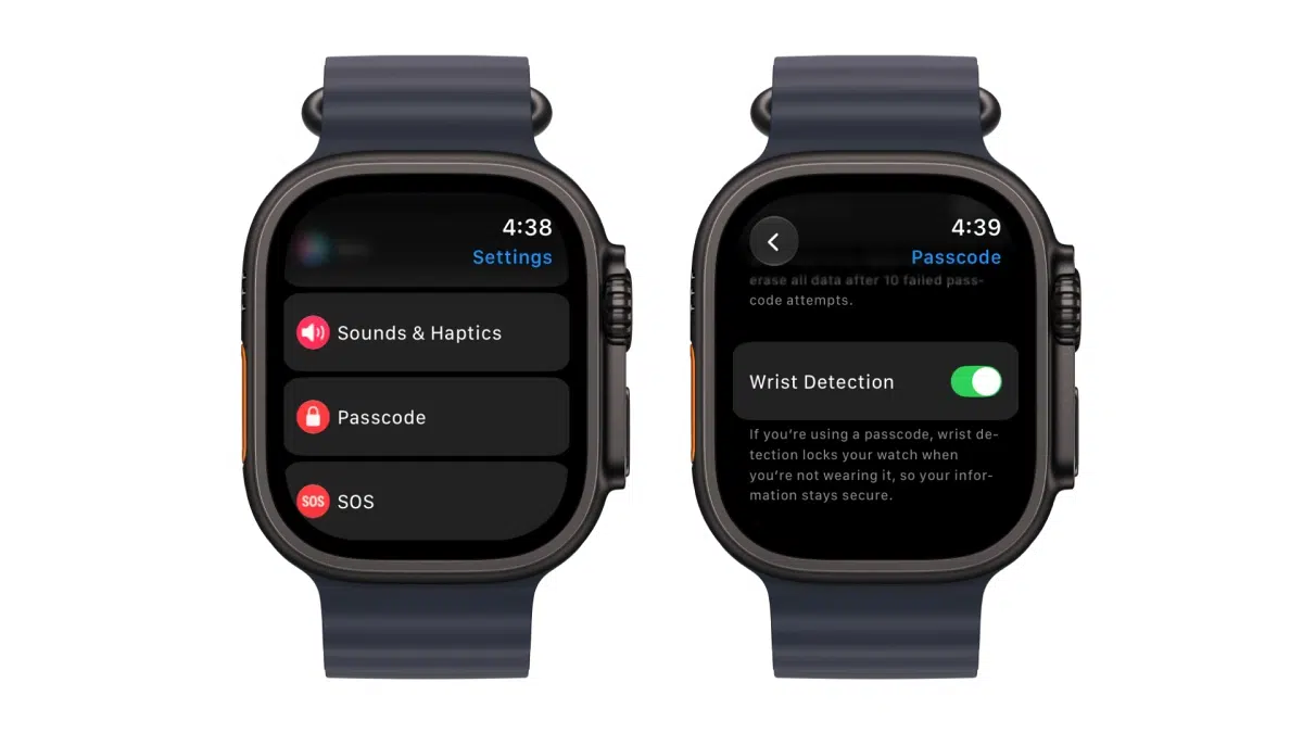 Check Wrist Detection and watch fit