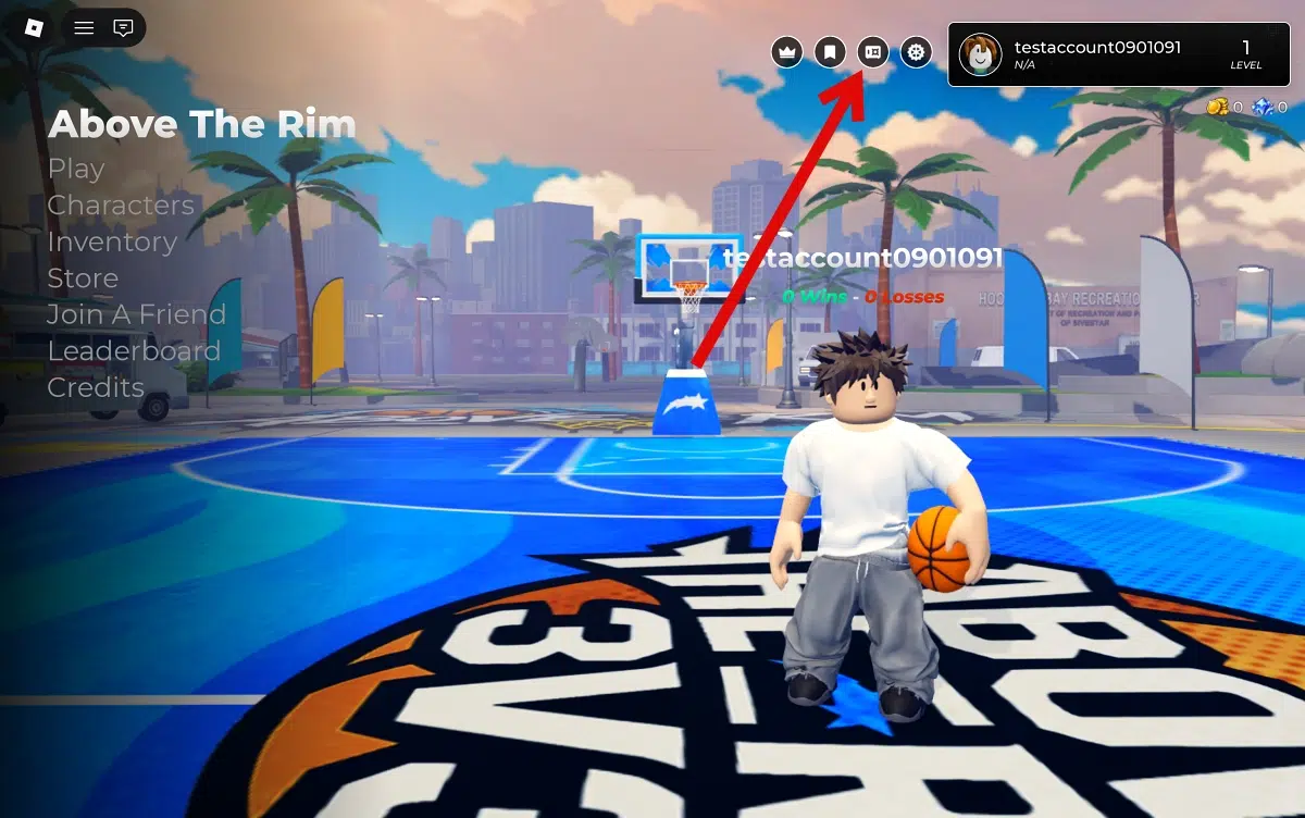 Above The Rim codes (October 2026) – iGeeksBlog Click Ticket button in top-right corner of screen in Above The Rim Game
