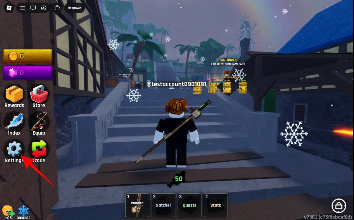 Click on Settings in game