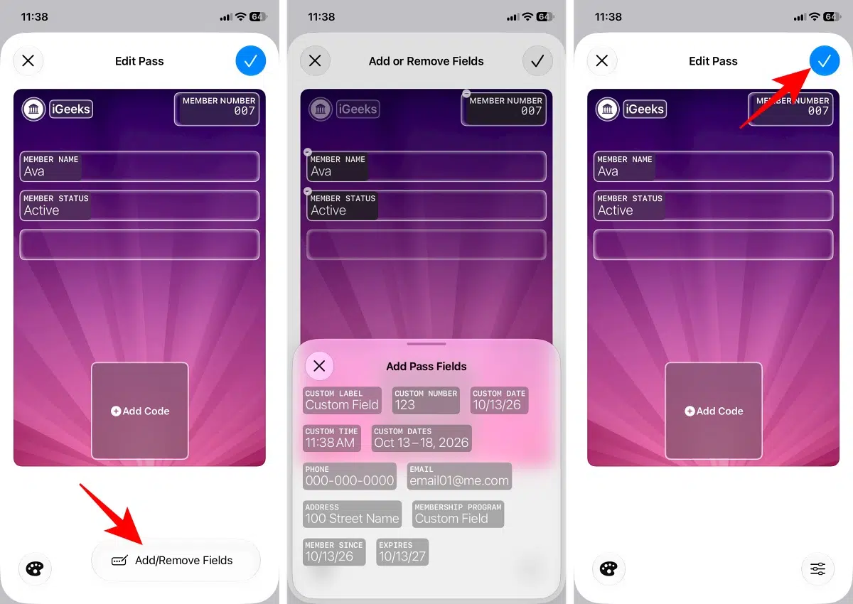 Edit Apple Wallet pass