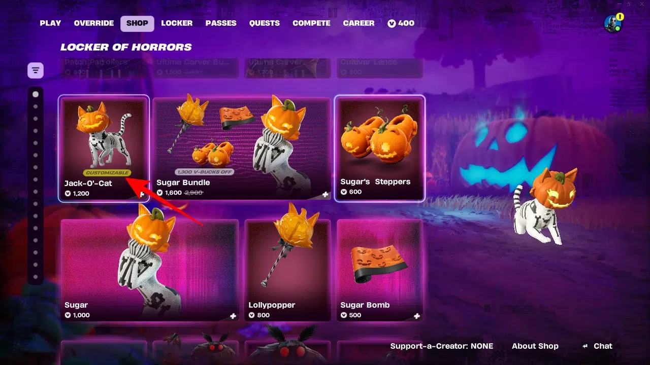 Jack-O'-Cat sidekick in Fortnite: How to get it and rewards Fortnitemares Section Fortnite