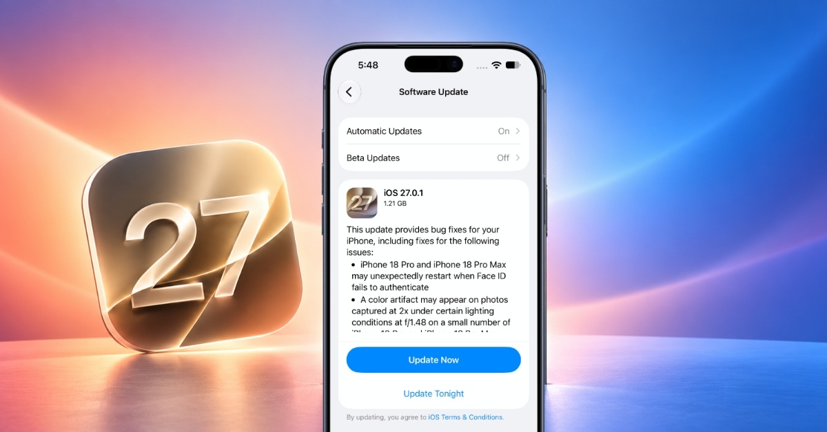 Install iOS 27.0.1 Update on iPhone
