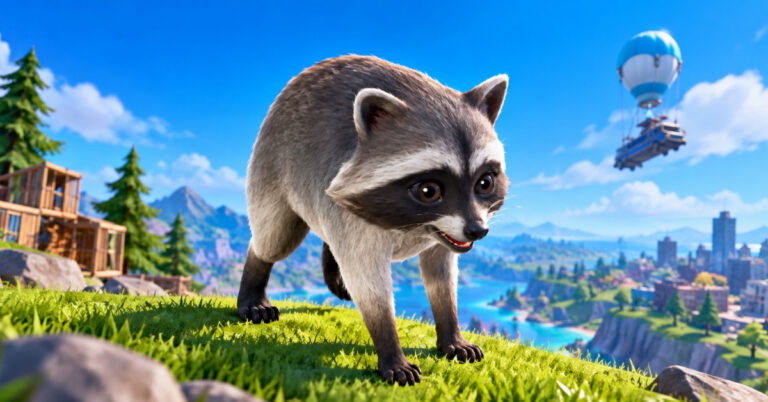 Jimothy the Raccoon sidekick in Fortnite
