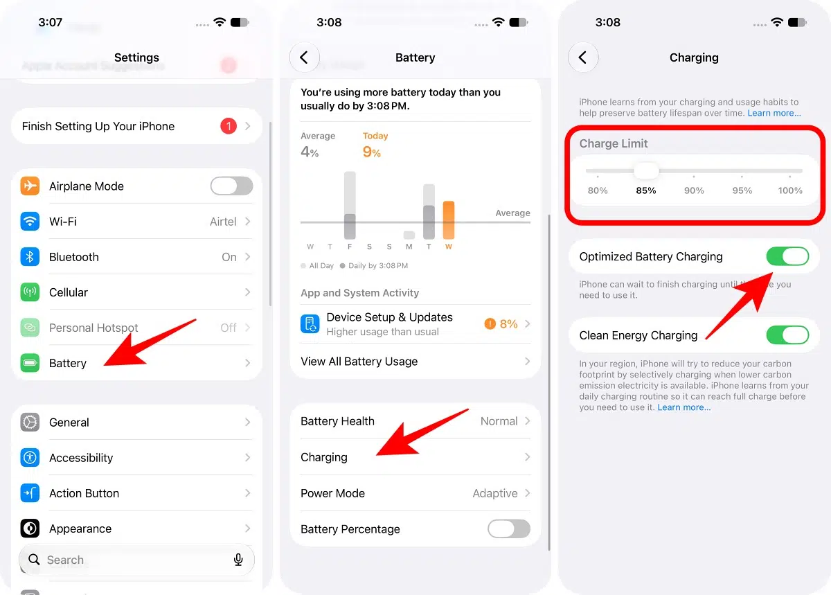 Optimized Battery Charging on iPhone