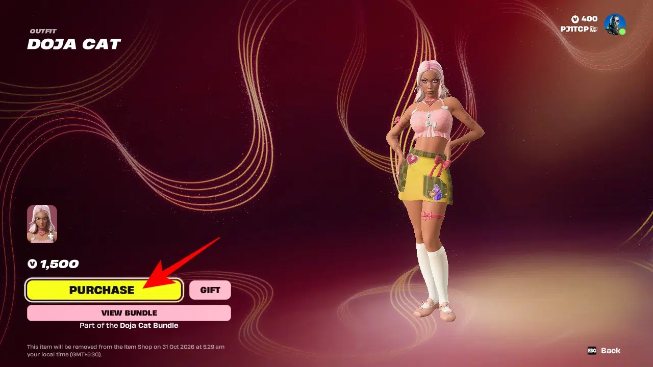 Purchase Doja Cat Skin Fortnite