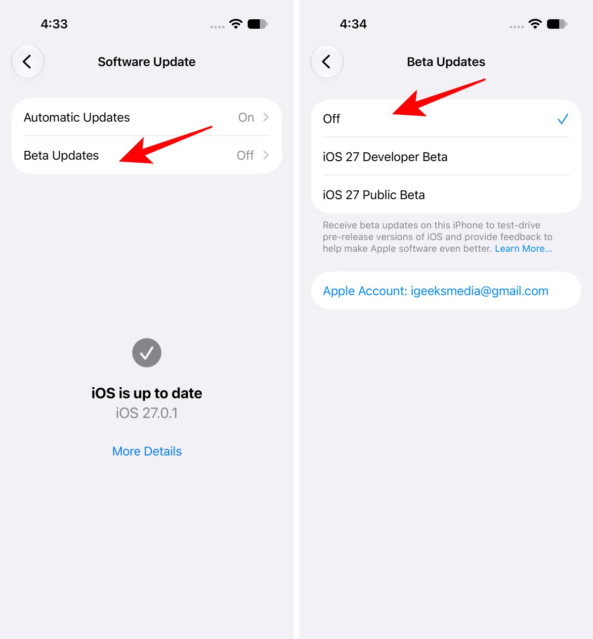 Remove iOS 27 Beta