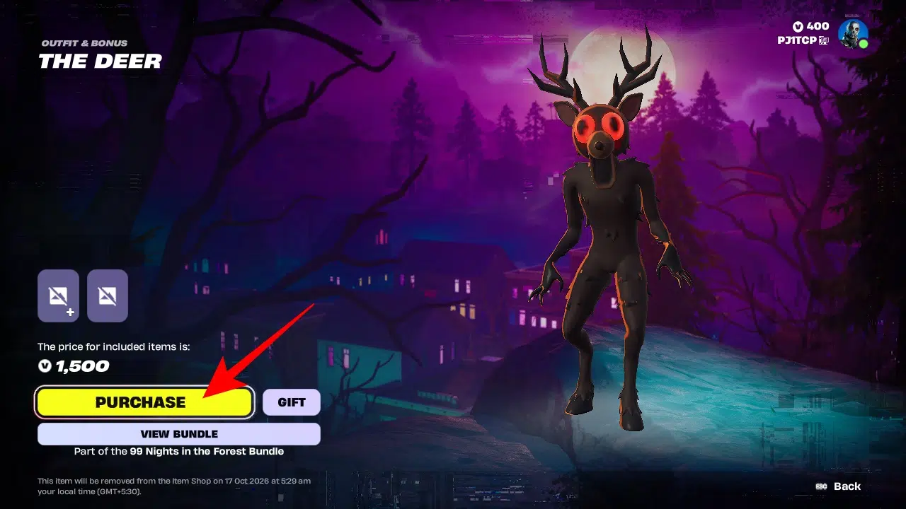 The Deer skin Purchase Fortnite