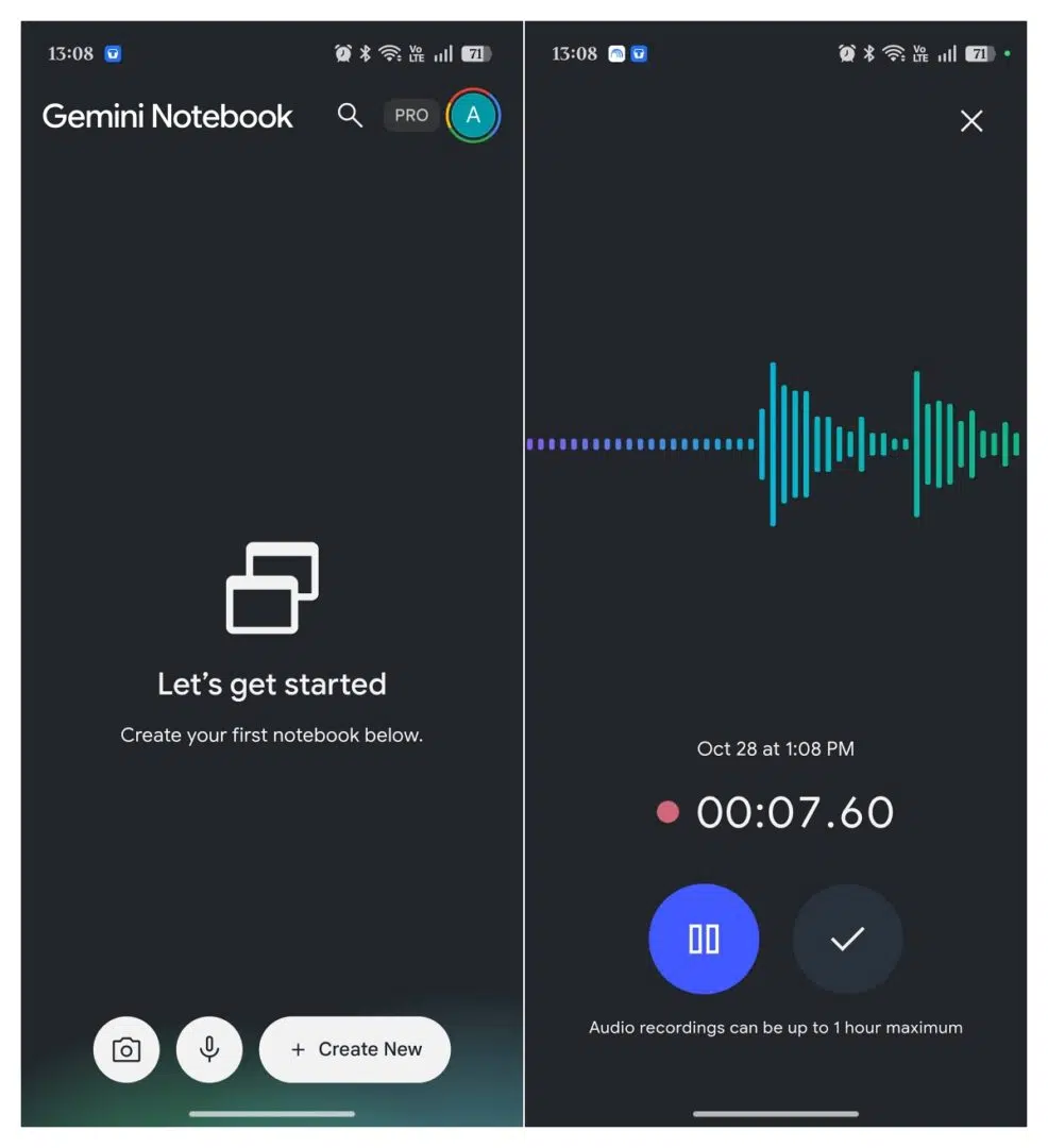 Gemini Notebook adds audio recorder on Android and iOS Use recording functionality in Gemini Notebook app