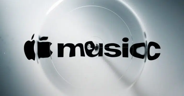 Apple Music's new wordmark distorted by liquid ripples in its Made by Sound film