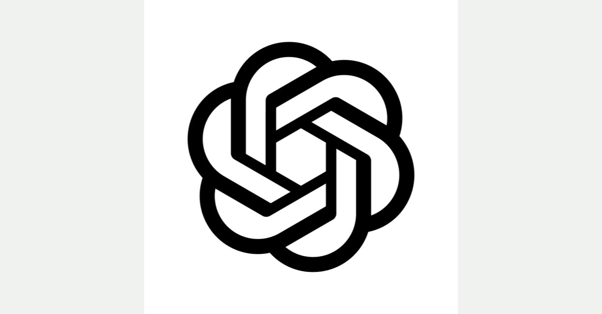 Official ChatGPT app logo centered on a white tile against a light gray background