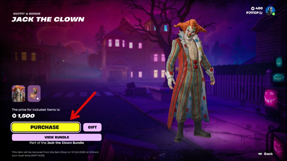 Jack the Clown arrives in Fortnite: Here’s how to get the skin – iGeeksBlog jack the clown purchase screen item shop fortnite